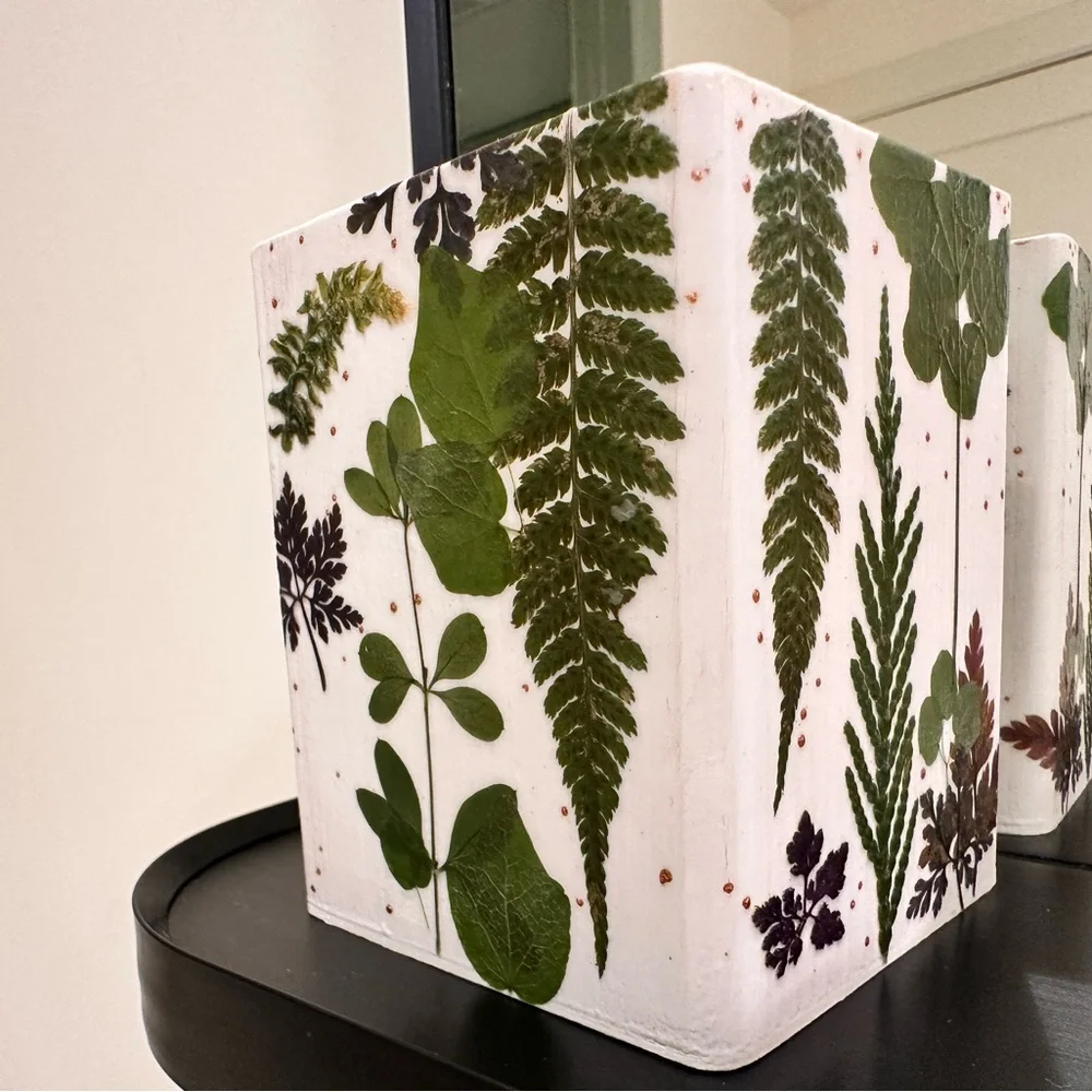Makeup organizer - Pen Holder - real dried greenery